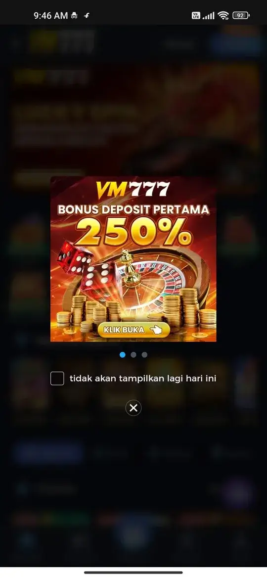 VM777 promo bonus deposit pertama 250 persen