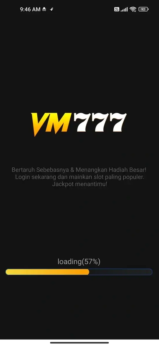 VM777 loading screen dan tampilan awal
